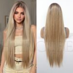 SWLF1021-1BL30 13*6 large area lace wig headgear l lace front wig front view - WigBloom