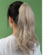 Natural Black curly lace front wig detail view - WigBloom