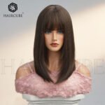 Natural Black straight lace front wig side view - WigBloom