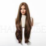 Blonde curly lace front wig side view - WigBloom