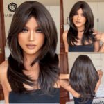 Default New Chemical Fiber Wig Hair Set Wom lace front wig front view - WigBloom