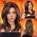 Gradient straight lace front wig side view - WigBloom