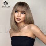 black straight lace front wig side view - WigBloom