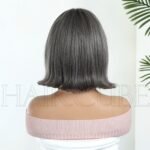 Natural Black bob lace front wig back view - WigBloom