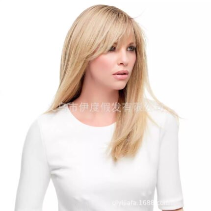 Default Voluminous Wave Synthetic Wig - Pre lace front wig side view - WigBloom