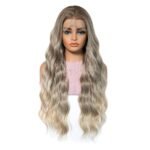 Light golden brown gradient [6BR28]] Heat-Resistant lace front wig detail view - WigBloom