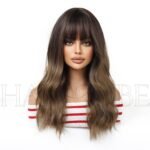 Natural Black curly lace front wig detail view - WigBloom