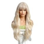Pale gold 28inch,270g Barbie wig full head cover light wh lace front wig top view - WigBloom