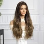 Natural Wig Headgear Style Women's Multi-co lace front wig side view - WigBloom