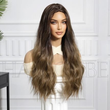 Natural Wig Headgear Style Women's Multi-co lace front wig side view - WigBloom