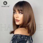 Default Long straight hair wig 18inch wind lace front wig side view - WigBloom