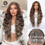 Natural Black curly lace front wig front view - WigBloom
