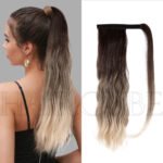 Natural Black curly lace front wig detail view - WigBloom