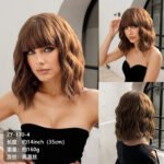 Natural Black curly lace front wig detail view - WigBloom