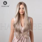 Natural Black curly lace front wig side view - WigBloom