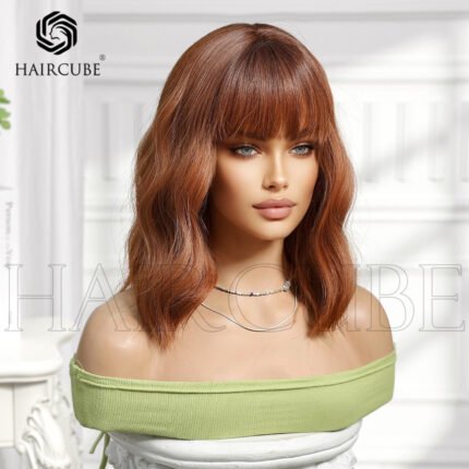 LC031-1,14inch Wig Women's Short Curly Hair with B lace front wig side view - WigBloom