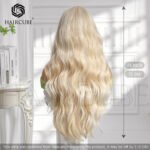 Pale gold 28inch,270g Barbie wig full head cover light wh lace front wig back view - WigBloom