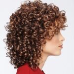 Natural Black curly lace front wig back view - WigBloom