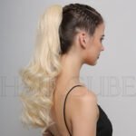 Natural Black curly lace front wig detail view - WigBloom