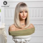 gradient curly lace front wig front view - WigBloom