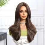 Natural Black curly lace front wig side view - WigBloom