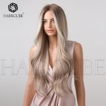Natural Black curly lace front wig back view - WigBloom