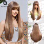 [1 Brown] 28inch Heat-Resistant lace front wig front view - WigBloom