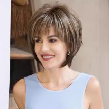 Natural Black straight lace front wig front view - WigBloom