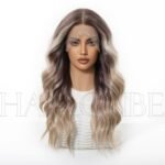 gradient curly lace front wig detail view - WigBloom