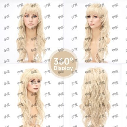 Natural Rock Punk Mullet Long Wig - Heat Re lace front wig side view - WigBloom