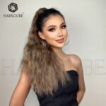 Default Long Brown Grab Clip Corn Whiskers lace front wig side view - WigBloom