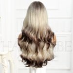 LC1082-1,26inch Wig Big Wave Full Head Headgear cos lace front wig back view - WigBloom
