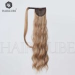 Natural Black curly lace front wig top view - WigBloom