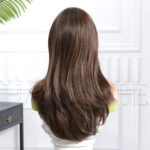 Natural Black curly lace front wig back view - WigBloom