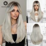 Natural Black curly lace front wig detail view - WigBloom