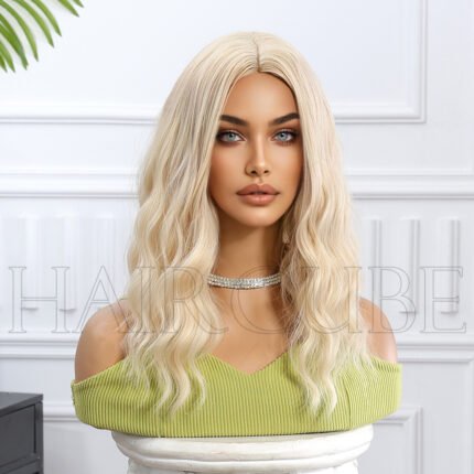 Chemical Fiber Headgear Wig Headgea lace front wig side view - WigBloom