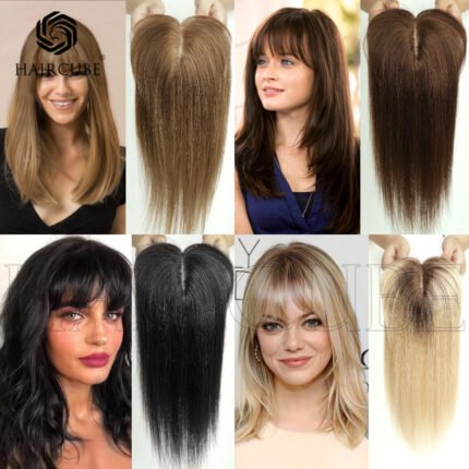 Natural Real Hair Gradient Light Gold Wig W lace front wig side view - WigBloom