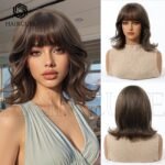 Natural Black bob lace front wig detail view - WigBloom