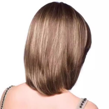 Default Short Wave Bob Wig - Premium Synthe lace front wig side view - WigBloom