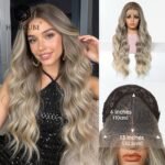Light golden brown gradient [6BR28]] Heat-Resistant lace front wig front view - WigBloom