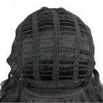 Natural Black curly lace front wig detail view - WigBloom
