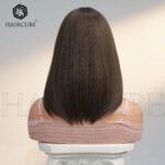 Natural Black straight lace front wig top view - WigBloom