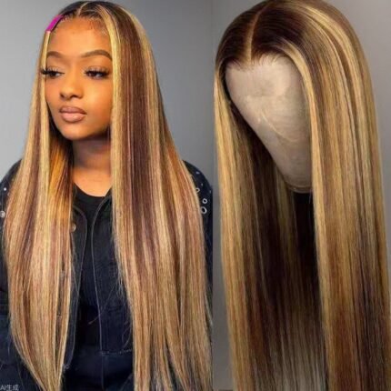 Freya by WigBloom | Long Straight Rose Mesh Wig - Premium Synthetic Straight Wig | Heat-Resistant | Daily Party Cosplay | Heat-Resistant | Daily Party Cosplay