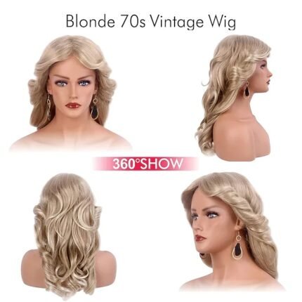 Golden Heat-Resistant lace front wig side view - WigBloom