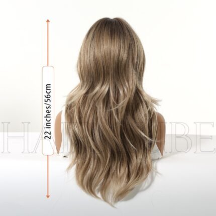 Gray-brown Wig Women's Fashionable Light Brown lace front wig side view - WigBloom