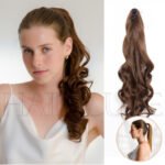 Natural Black curly lace front wig detail view - WigBloom