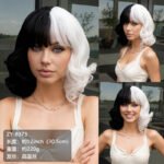 Natural Black curly lace front wig detail view - WigBloom